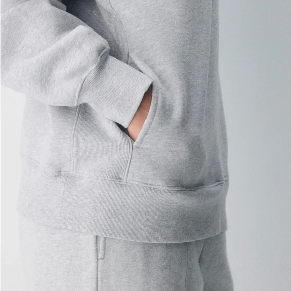 Aritzia cozy sweat fleece boyfriend half zip sweatshirt women’s size large - Picture 3 of 12